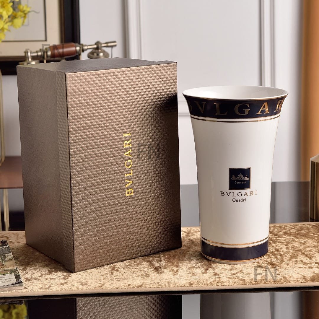 BVLGARI White Vase with square - Bvlgari Vase | Aleppo Gift UAE